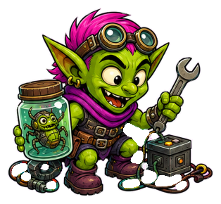 Debug Goblin transparent character art